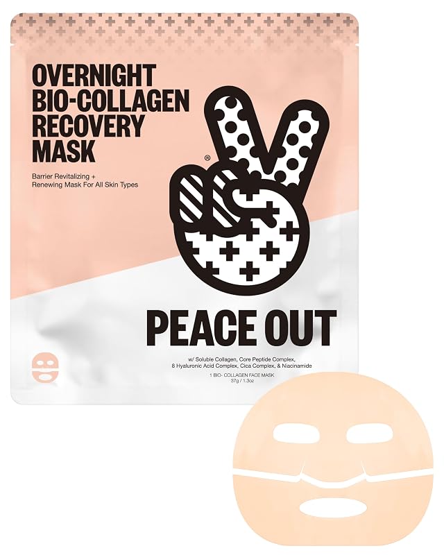 Máscara facial noturna de biocolágeno PEACE OUT, 1 unidade