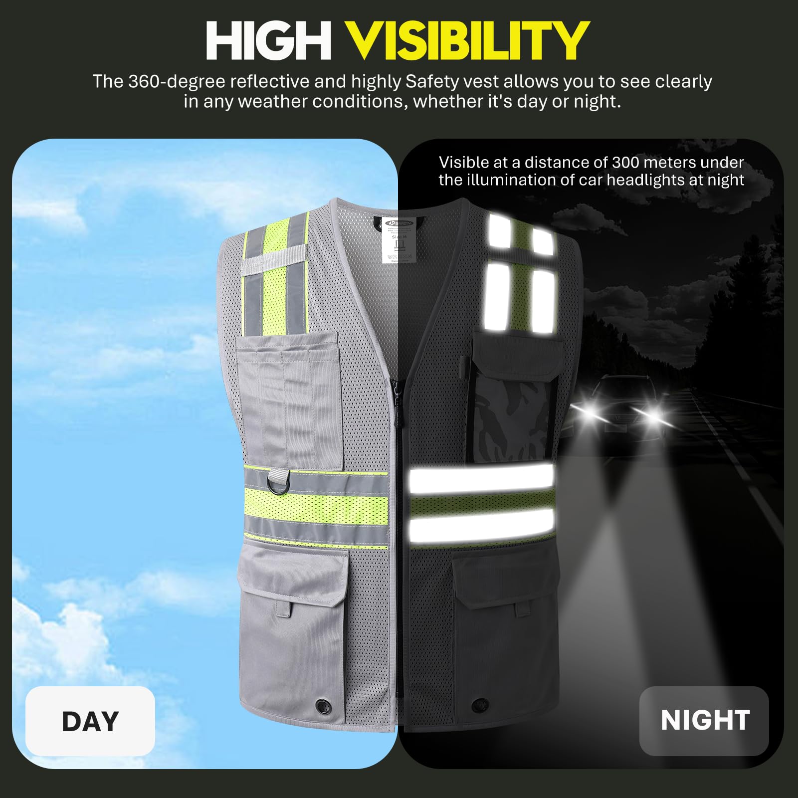 Snapklik.com : JKSafety Safety Vest For Men Women Hi Vis Relfective Vest