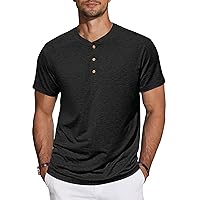 TARAINYA Henley T-Shirt Uomo Cotone Maniche Corte Maglietta Casual Comfortevole con