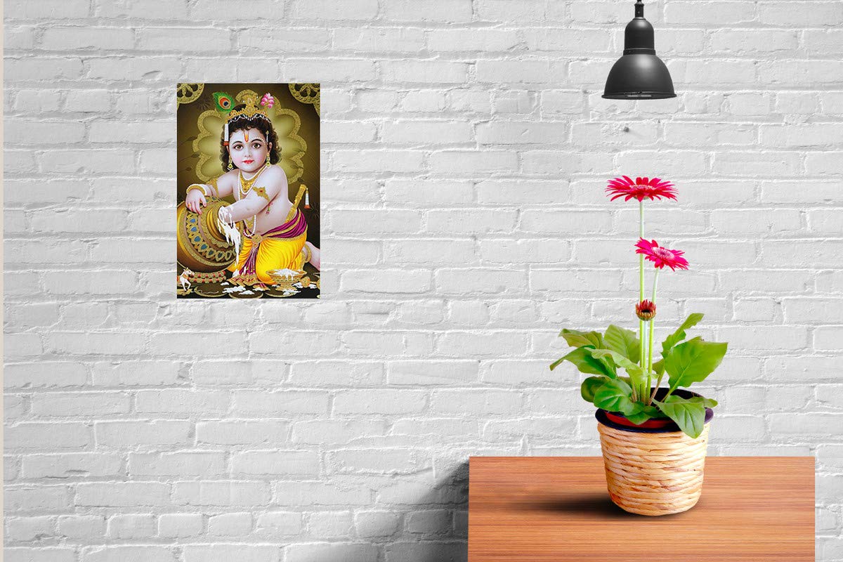 Hindu Religious Wall PosterKrishna Eating MakkhanLord Krishna Poster