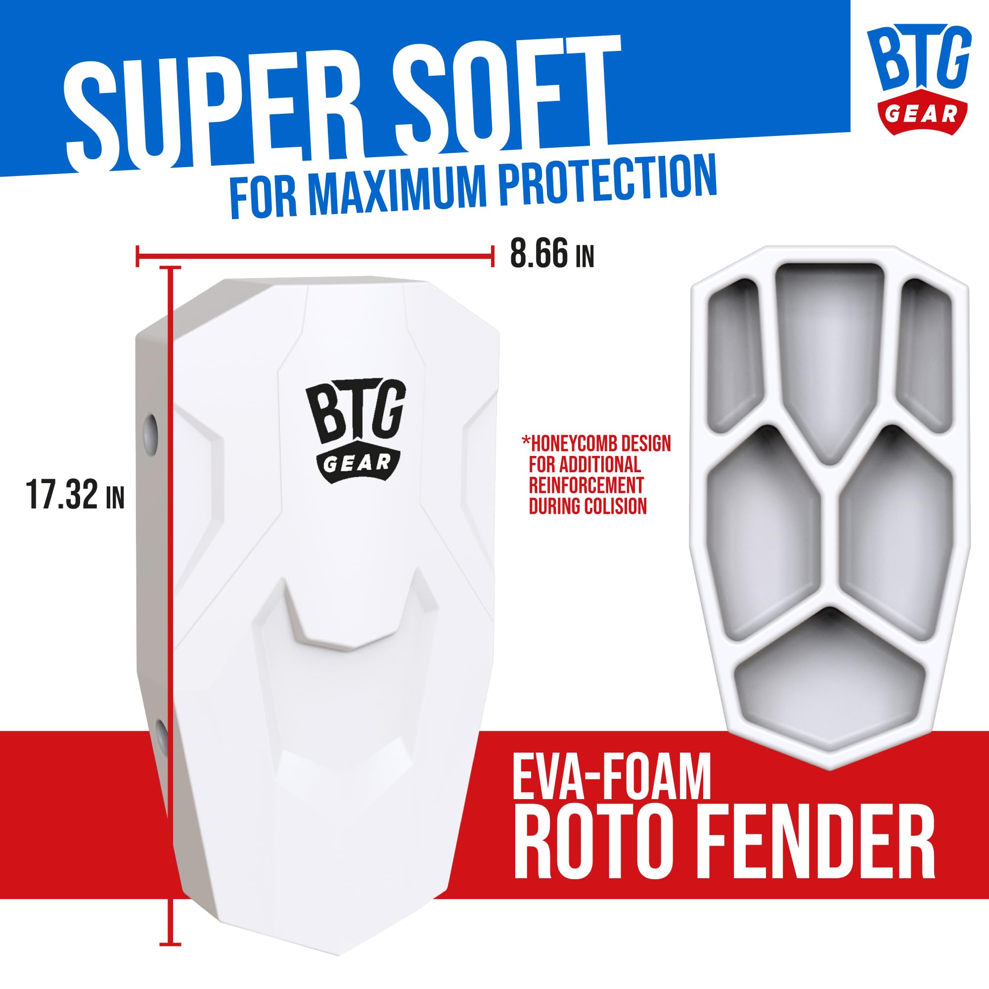 BTG GEAR Heavy Duty Marine Modular Boat Fenders Bumpers for Docking w/Free 5 ft Fender Lines, Boats up to 27 ft for Docks/Bass/Jon/Pontoon