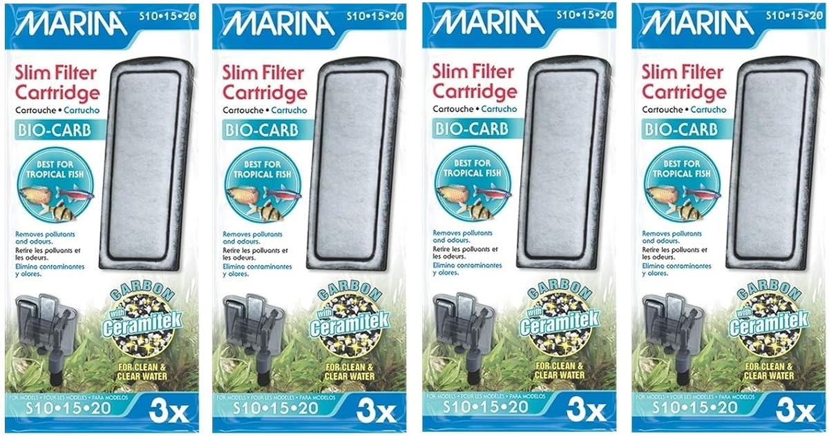 Marina Slim Filter Carbon Plus Ceramic Cartridge (12-Count)