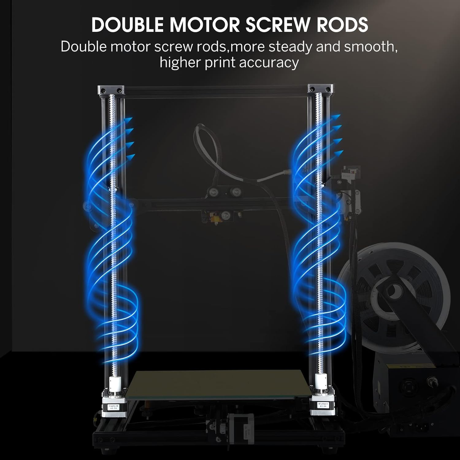 review Creality 3D CR-10S 3D Printer with Filament Monitor Upgraded Control Board and Dual Z Lead Screw 300x300x400mm with 1 Black and 1 White PLA Filament