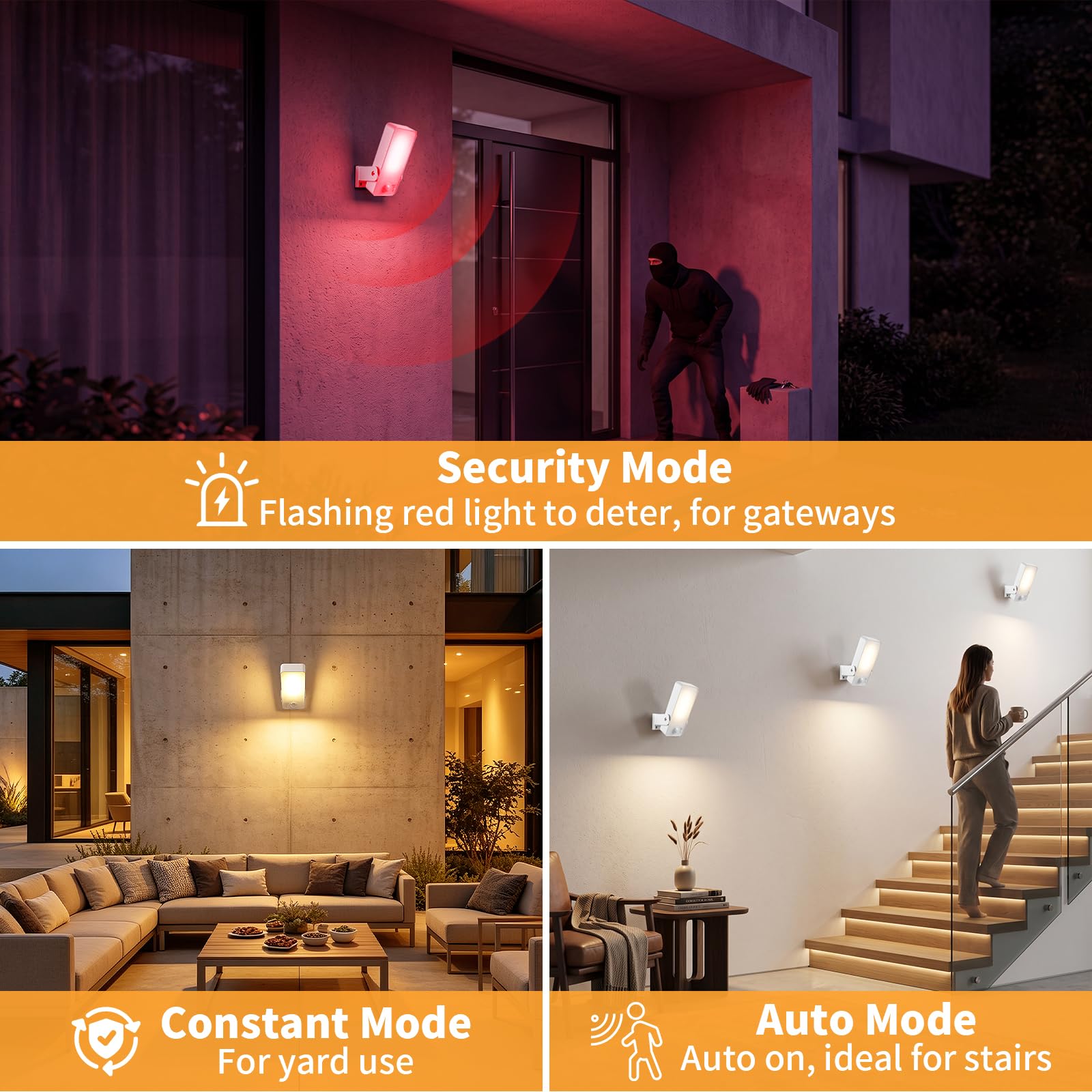 Ricaricabile Applique da Esterno con Sensore IP65 für Esterno