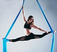 Vista 4 de F.Life Hamaca de yoga de seda aérea, kit de hardware duradero de 10 yardas