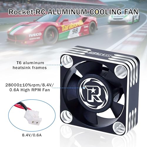 Miniatura 4 de Surpass Hobby Ventilador de refrigeración RC de 30 mm Disipación de calor 28000RPM Ventilador de refrigeración ESC para auto RC Turbo Esc A3 de 18,