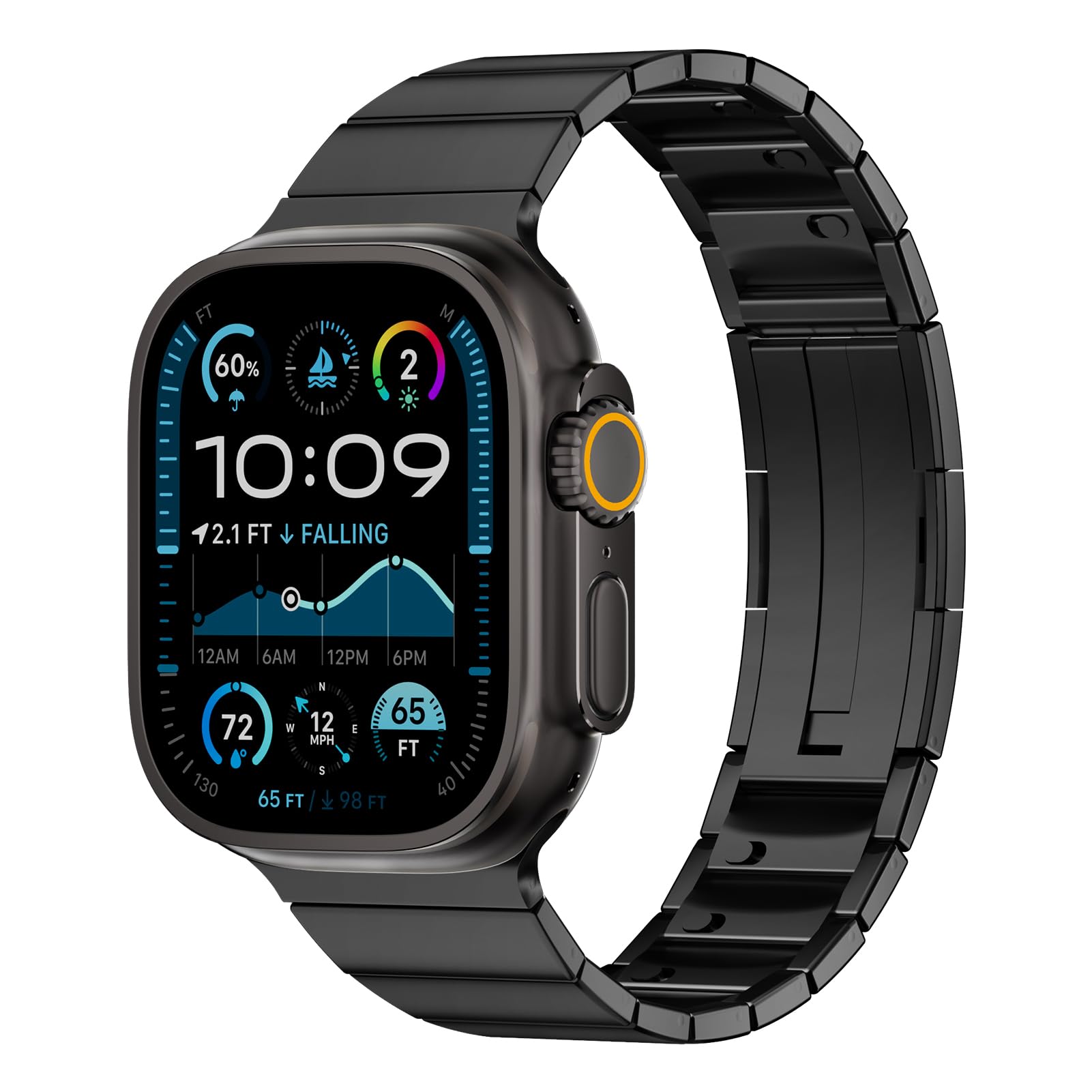 Metal Bands Compatible with Apple Watch Ultra 2 Bands 49mm 46mm 45mm 44mm 42mm 41mm 40mm 38mm iWatch Bands for Men Women,Business Stainless Steel