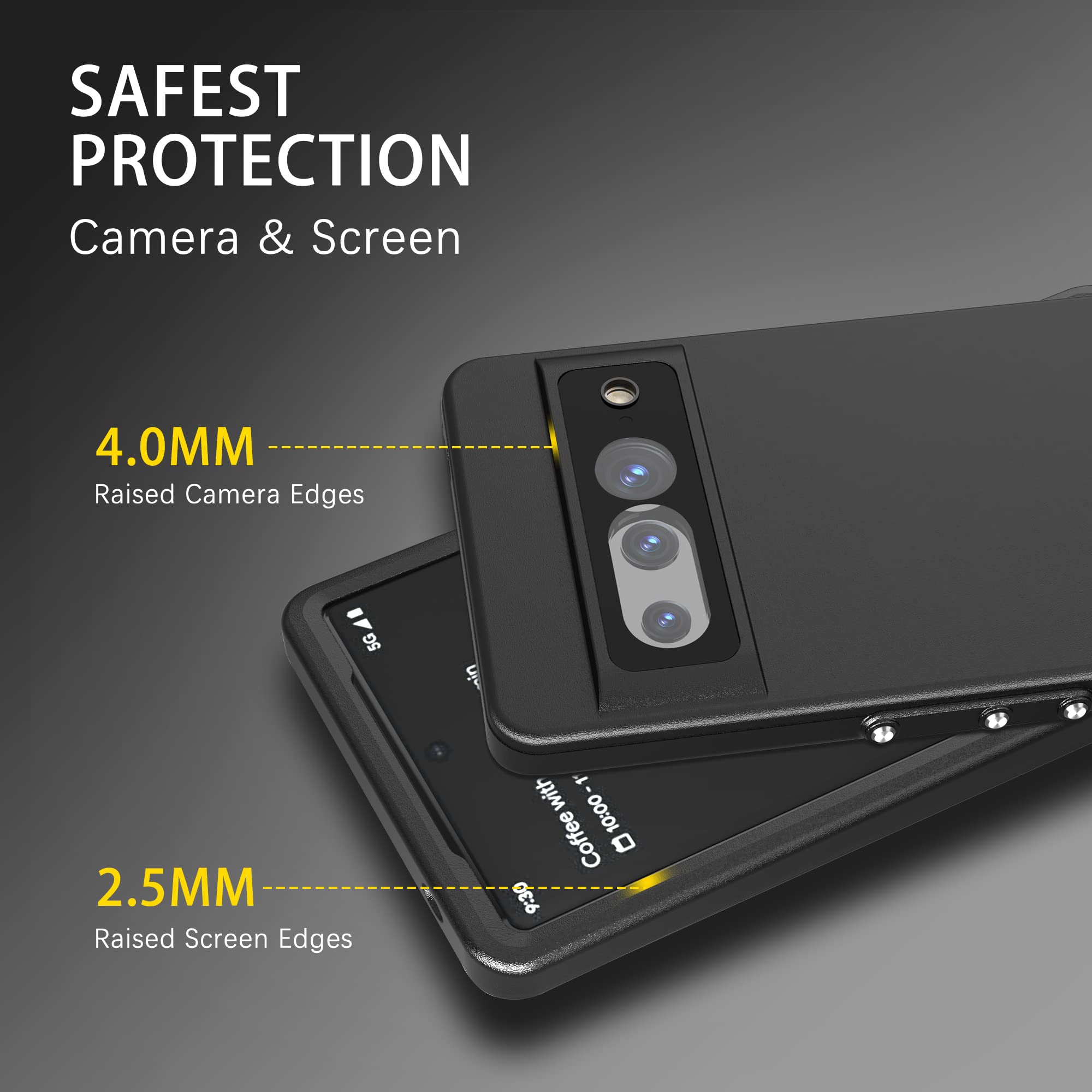Hülle für Google Pixel 7 Pro Wasserdicht Hülle mit Displayschutz 360 Grad Outdoor Armor Schutzhülle Hardcase IP68 Waterproof Staubdicht Handyhülle Heavy Duty Case Schwarz