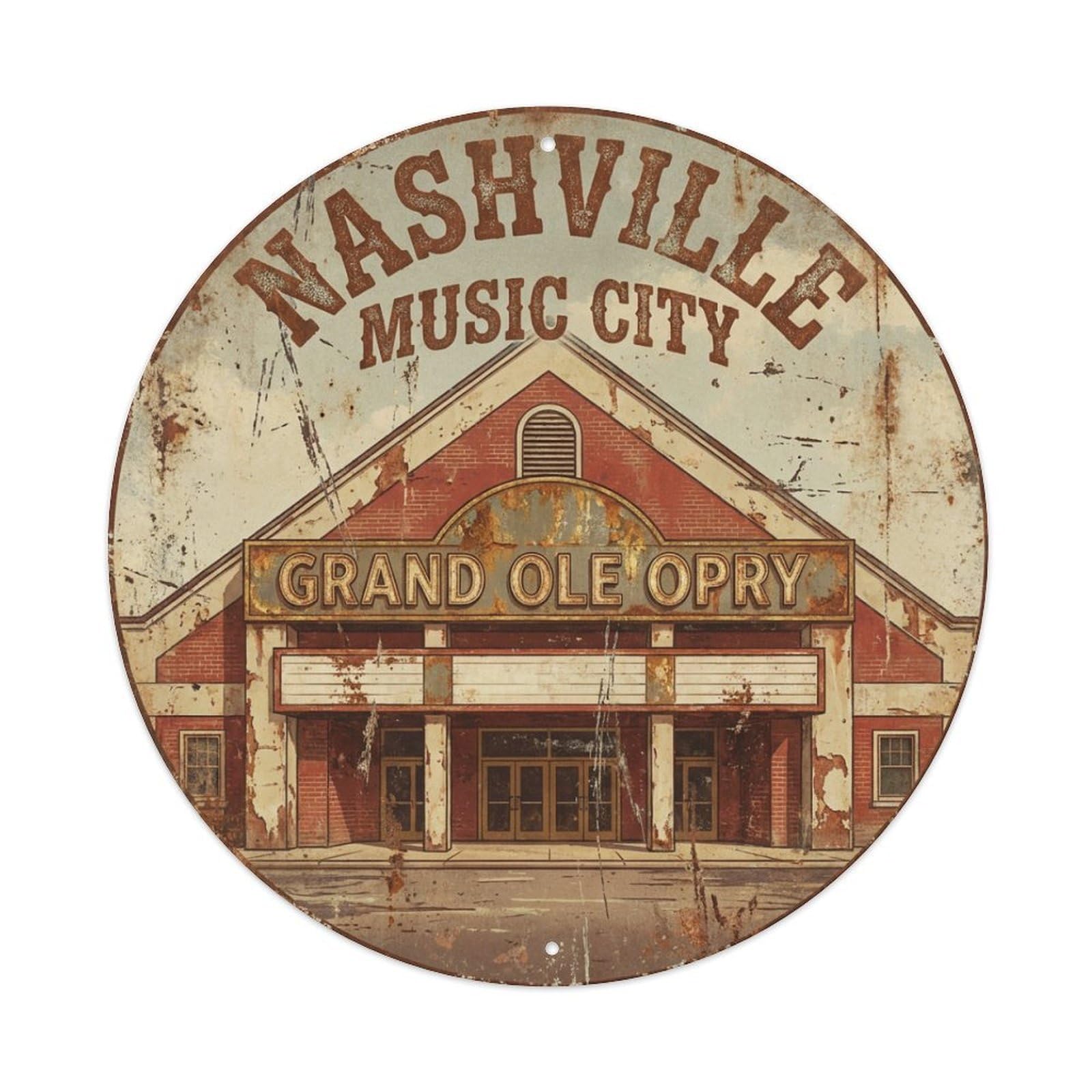 Galvaxio Style Retro Travel Usa Nashville Metal Tin Sign