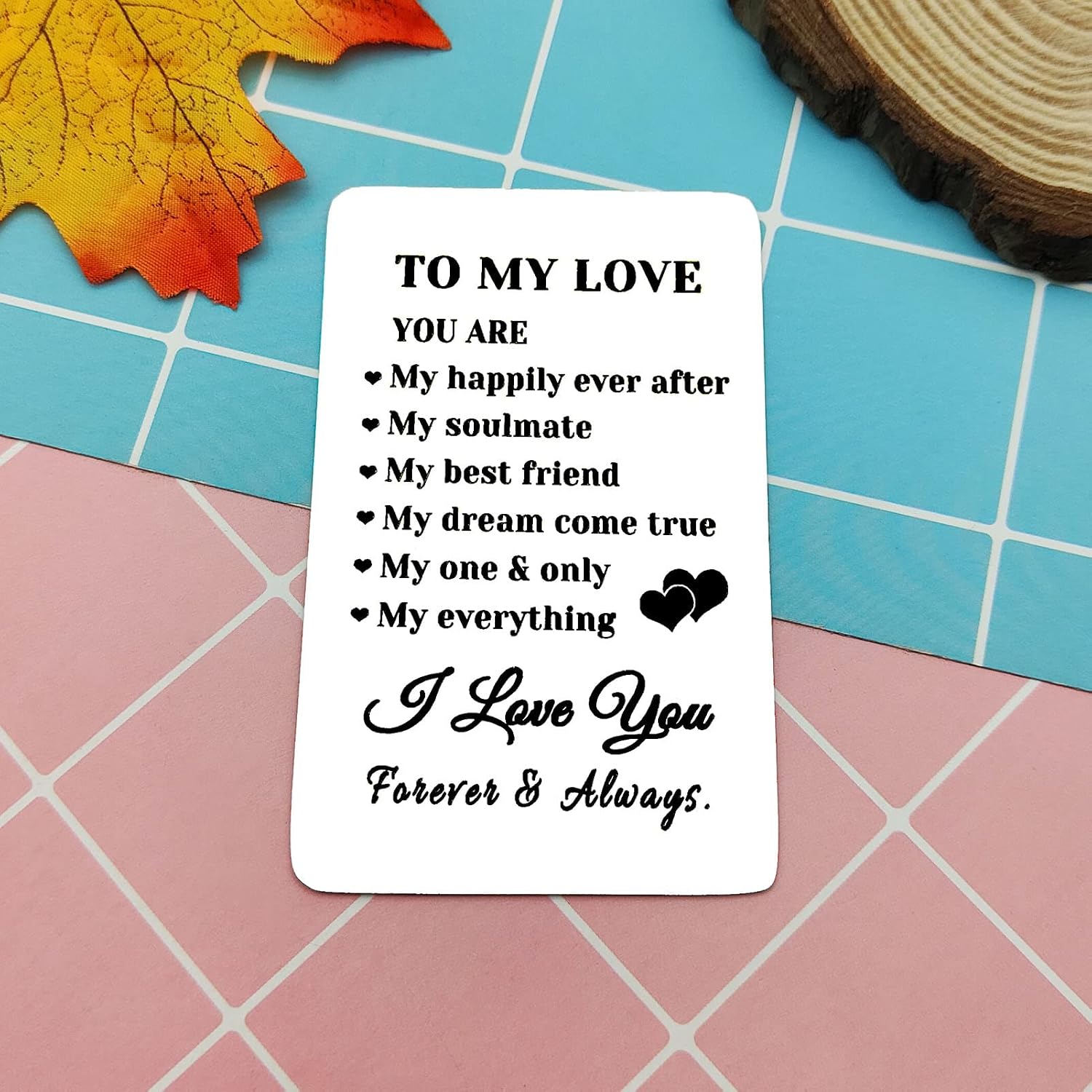 Anniversary GIF for Husband Boyfriend Engraved Wallet Insert Card from Girlfriend Wife Christmas Birthday Gifts Valentines Day Gift for Men Deployment Gifts for Him Wedding Christmas Birthday Present - Image 4