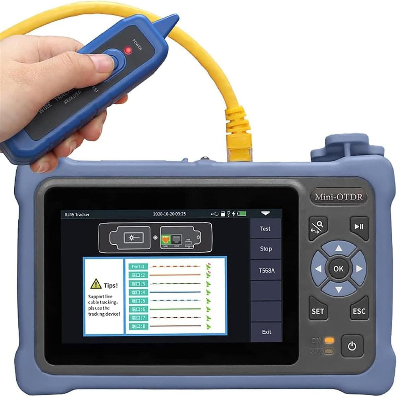 Testeur de câble à fibre optique OTDR monomode avec VFL OPM et test RJ45