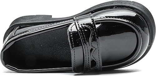 Miniatura 4 de KOSISOK Zapatos Oxford para niños, zapatos de vestir para niña, con cordones, para uniforme escolar, mocasines planos