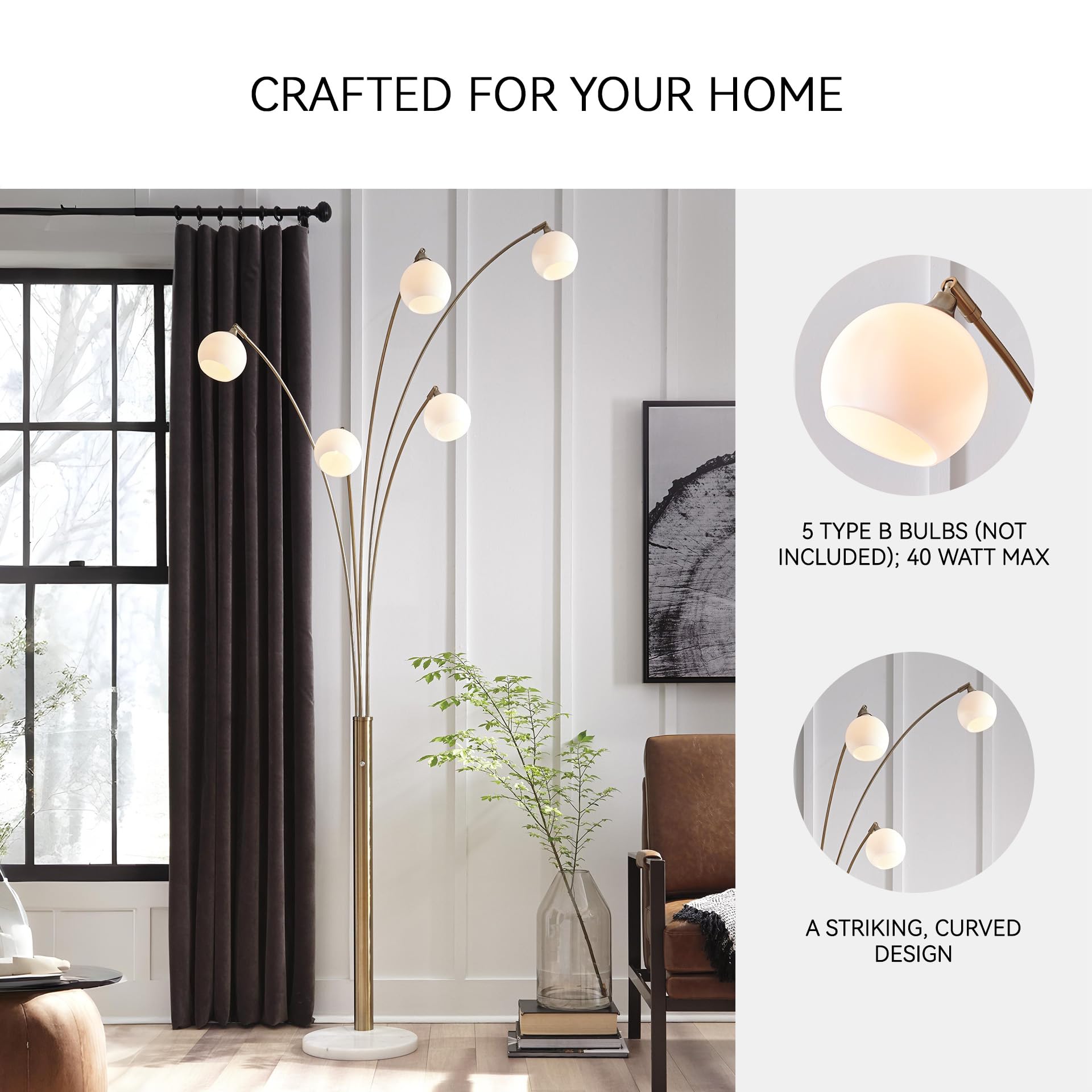 Amazon.com : Signature Design by Ashley Taliya 5-Light Arc Floor