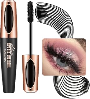 4D Silk Fiber Lash Waterproof Mascara, Mascara Black Volume and Length Waterproof, Longer & Thicker Lashes，No Clumping, No Smudging, Fuller Lashes Dramatic Eyelashes Extension Lasting All Day