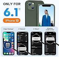 Vista 864 de Miracase Funda diseñada para iPhone 13 Pro Max con protector de pantalla, [forro de microfibra suave antiarañazos], funda protectora de silicona