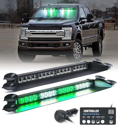 LUMENIX Barra de luces estroboscópicas LED de emergencia con controlador para parabrisas de advertencia de seguridad, advertencia de tráfico, barra