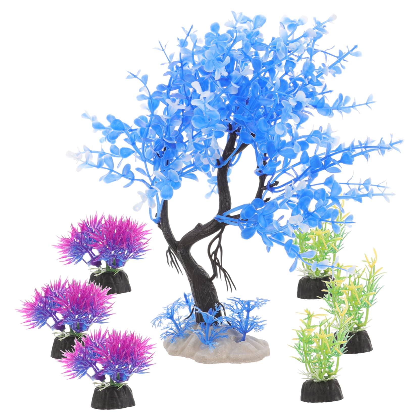 Cabilock 3 Set Decorazione Simulata Di Acquatica Fake Plants Aquarium Ornamenti Del Serbatoio Di Pesce Piccolo Alto Decorazioni Per Acquari Decorazione Dell'acquario Plastica 7 Pezzi*3