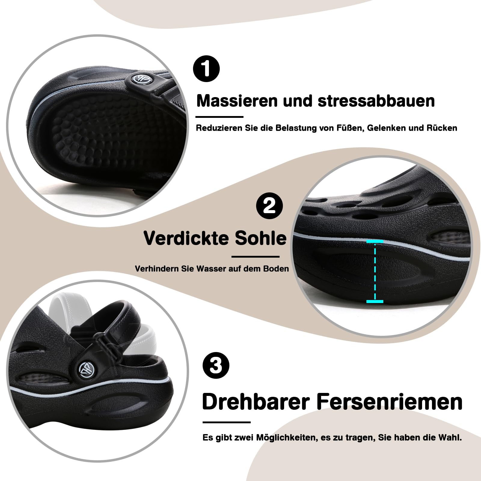 Zoccoli Sanitari Donna, Comfort Traspirante Ciabatte Sanitarie Uomo, Antiskid Sabot Ultra Leggeri Scarpe Infermiere, Estive Scholl Zoccoli Sanitari