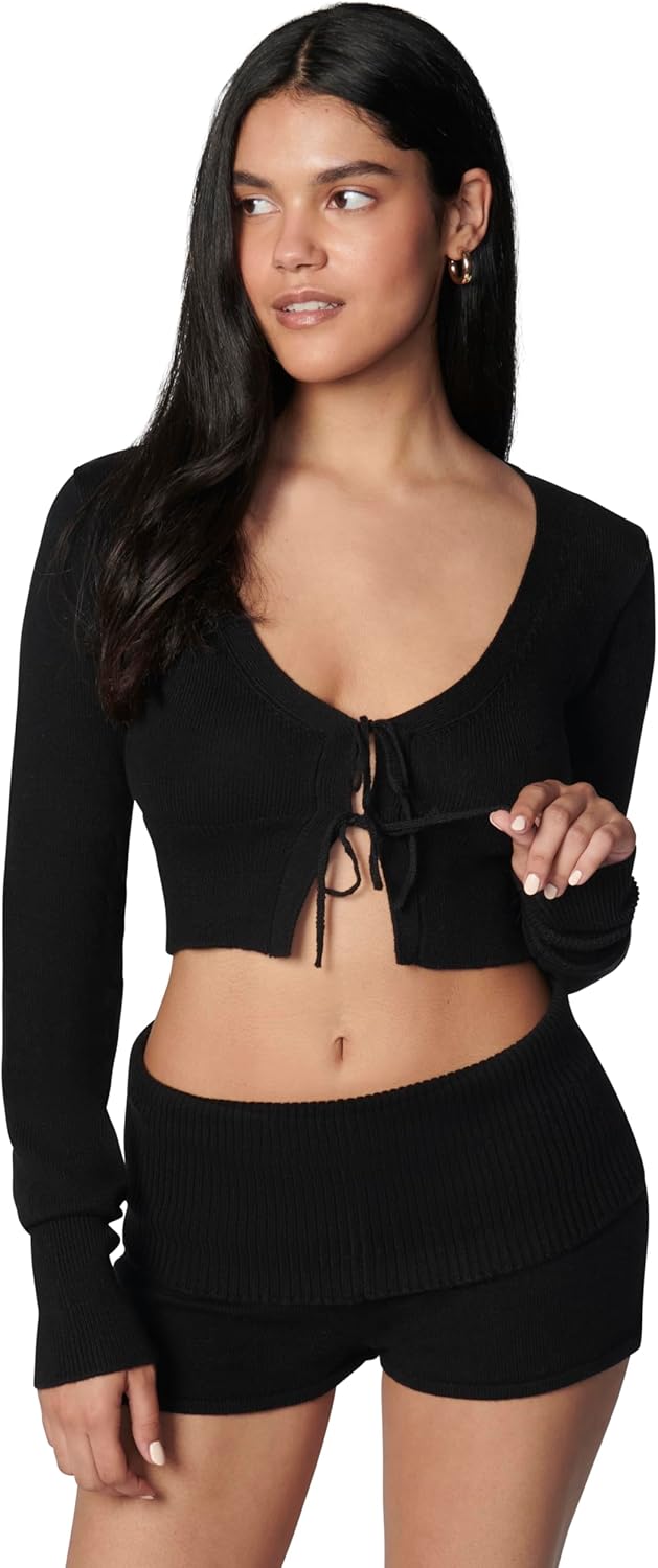 Florence by Mills Womens Barre Collection Sweater Crop Cardi - Image 2