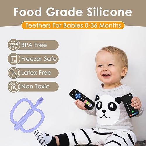Miniatura 4 de Juguetes de dentición para bebés, juguetes de dentición con forma de control remoto, mordedor de teléfono celular para bebés, juguete masticable