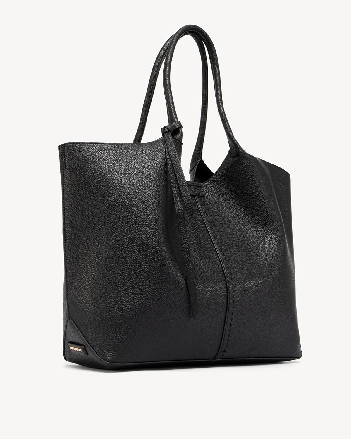 NEWBELLA Women's Vegan Leather Tote Bag, Large Capacity Bag, Vintage Hobo Shoulder Purse with Top Handle for Daily & Work (Black) - Image 3