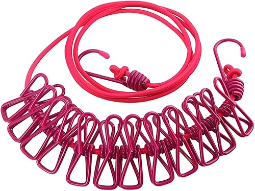 Miniatura 9 de ALINNA Tendedero portátil retráctil, tendedero de viaje con 12 pinzas para la ropa para secar en interiores, accesorios de campamento al aire libre