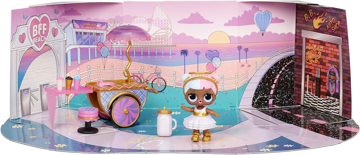Furniture Sweet Boardwalk With Sugar Doll And 10+ Surprises, Doll Candy Cart Furniture Set, Accessories