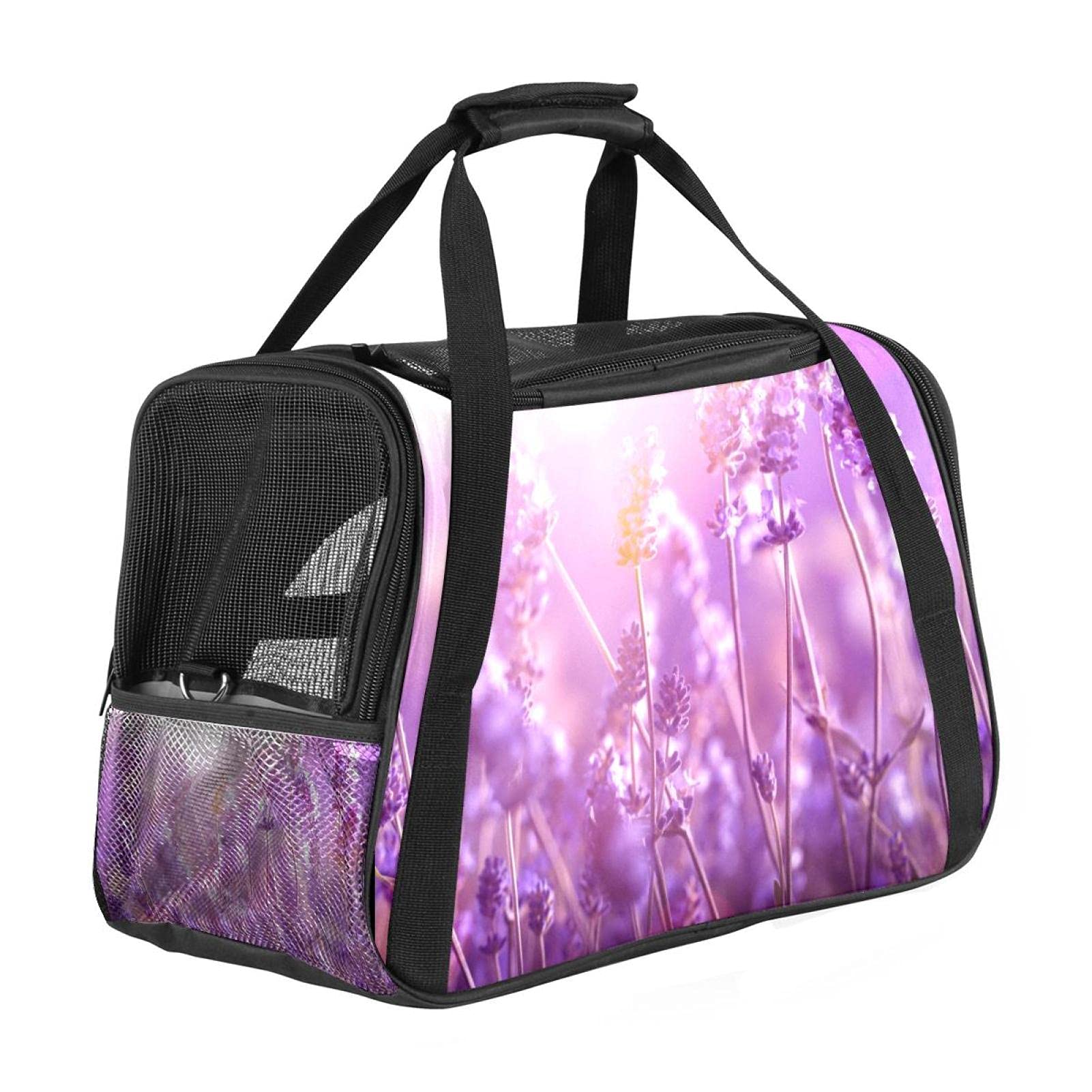 Sac transport portable pour lapin chat chien imprimé floral