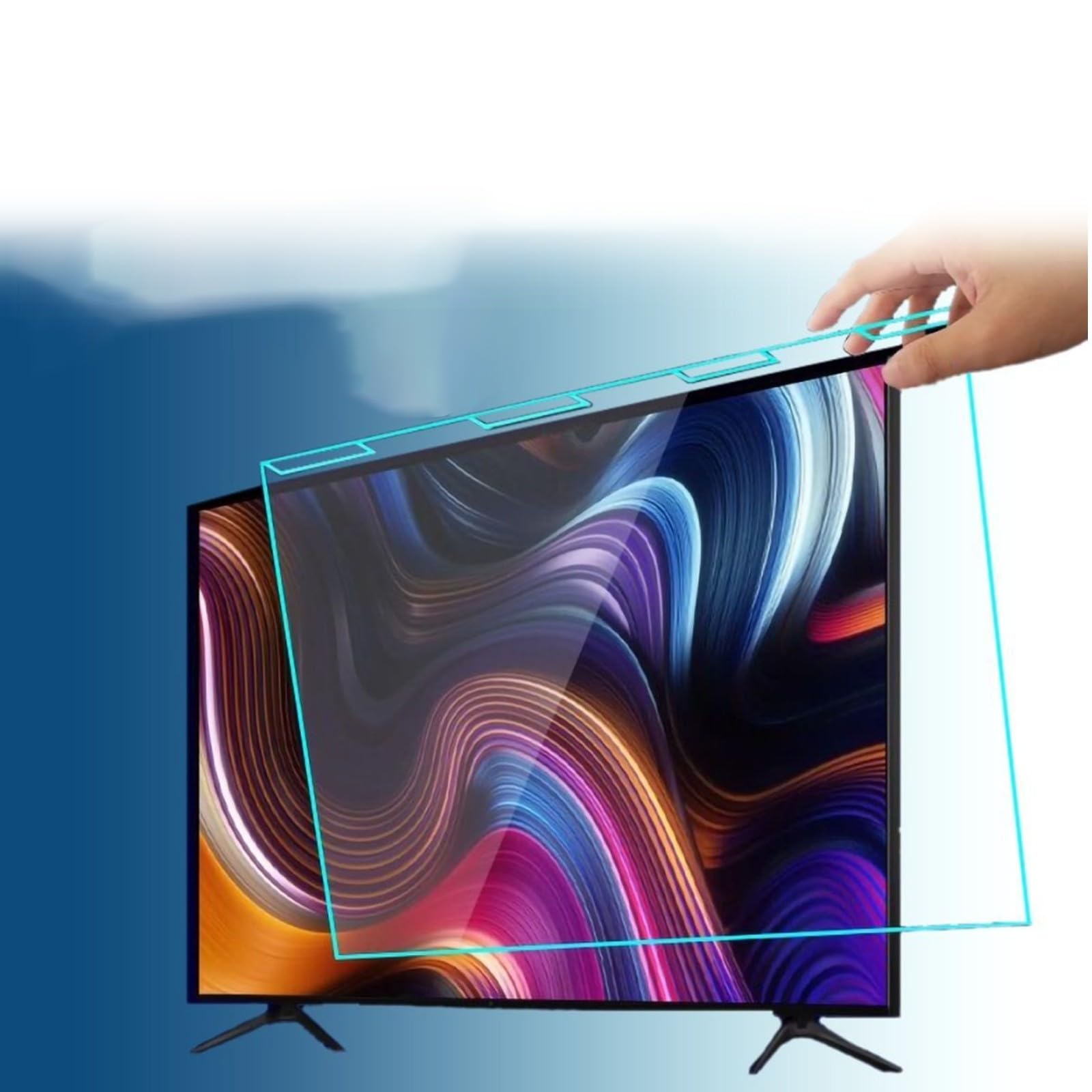Protection d'écran TV ultra-durable, anti-rayures, anti-traces de doigts, blocage de la lumière bleue (A,116,8 cm)