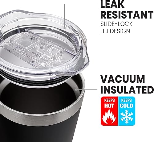 Miniatura 4 de Garfield - Vaso de viaje oficial de 20 onzas, acero inoxidable, aislado al vacío con tapa deslizante resistente a fugas