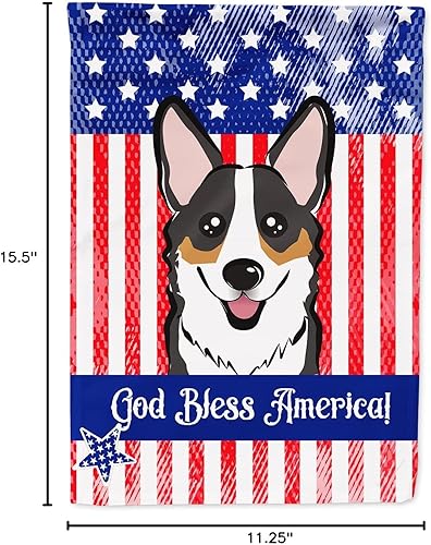 Vista 394 de Caroline's Treasures BB2171GF American Flag and Border Collie Garden Flag Mailbox Flag Decorative Yard Flag Banner Outside Patio Artwork Yard Flower