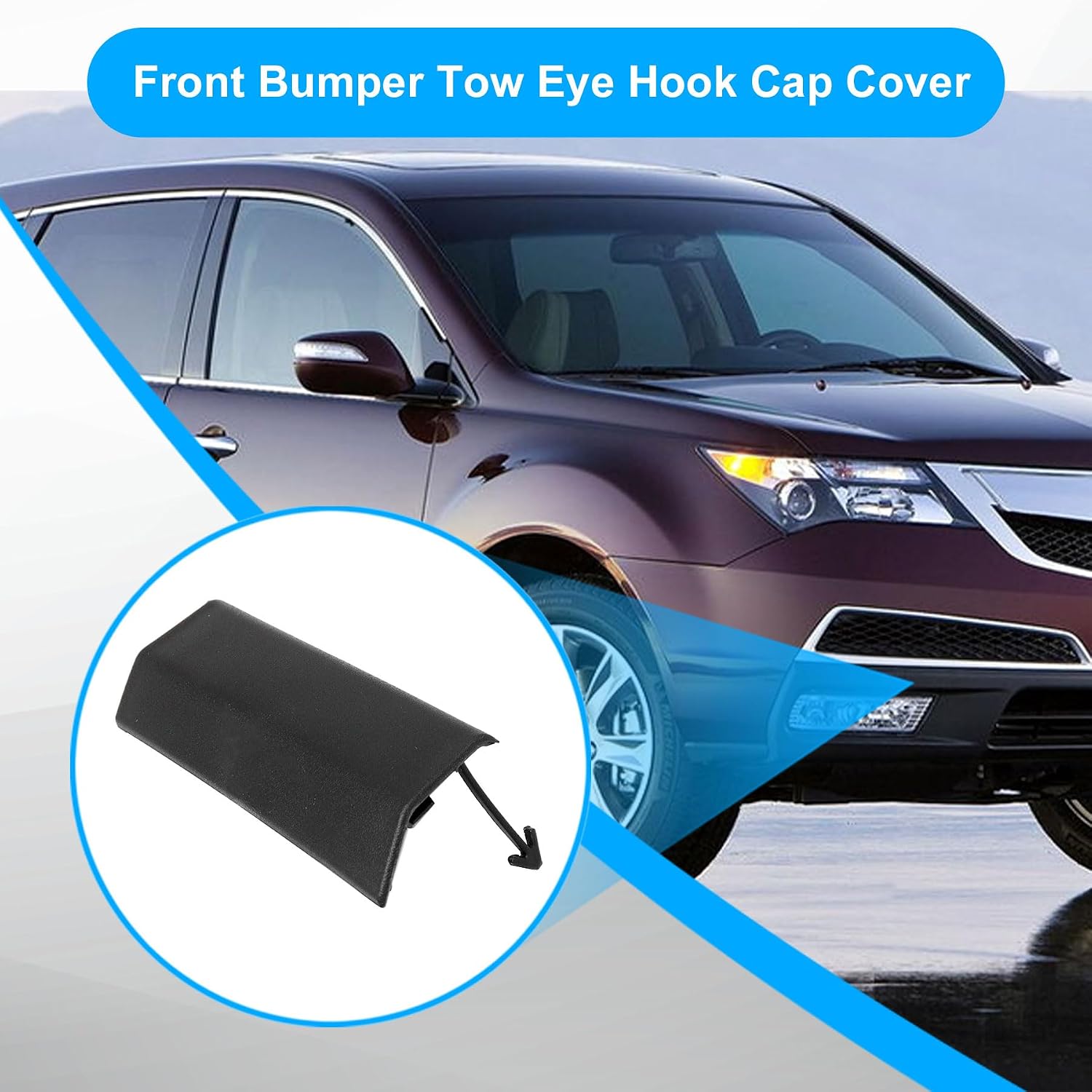 XQSMWF Front Bumper Tow Hook Eye Cap trailer cover Compatible with Honda Acura MDX 2010 2011 2012 2013# 71103-STX-A01 71103STXA01 Front tow hook cover