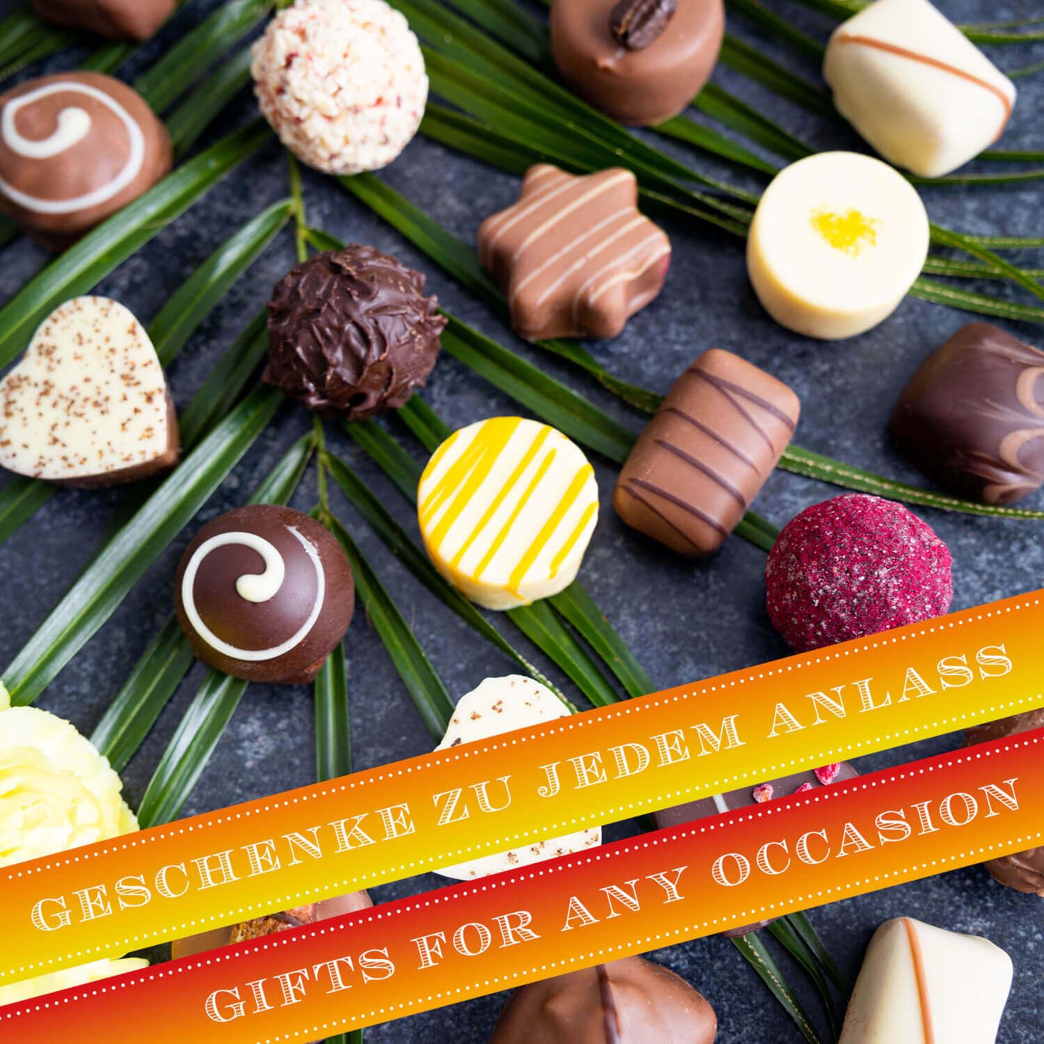 Hallingers Genuss Manufaktur Pralinen Glückwunsch-Geschenk - ohne Alkohol, handmade aus Confiserie-Edelkakao in wertiger XXL-Geschenkdose "Entschuldigung", Geschenkidee für Frauen Männer