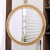 Espejo de pared colgante redondo boho de 21 pulgadas, espejo circular decorativo de ratán para pared, para granja, sala, dormitorio, baño 3