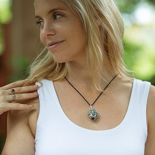 Miniatura 3 de AYANA - Collar con colgante de cristal curativo envuelto en forma de ágata de árbol para mujer, piedra de paz interior y autorreparación, chakra del