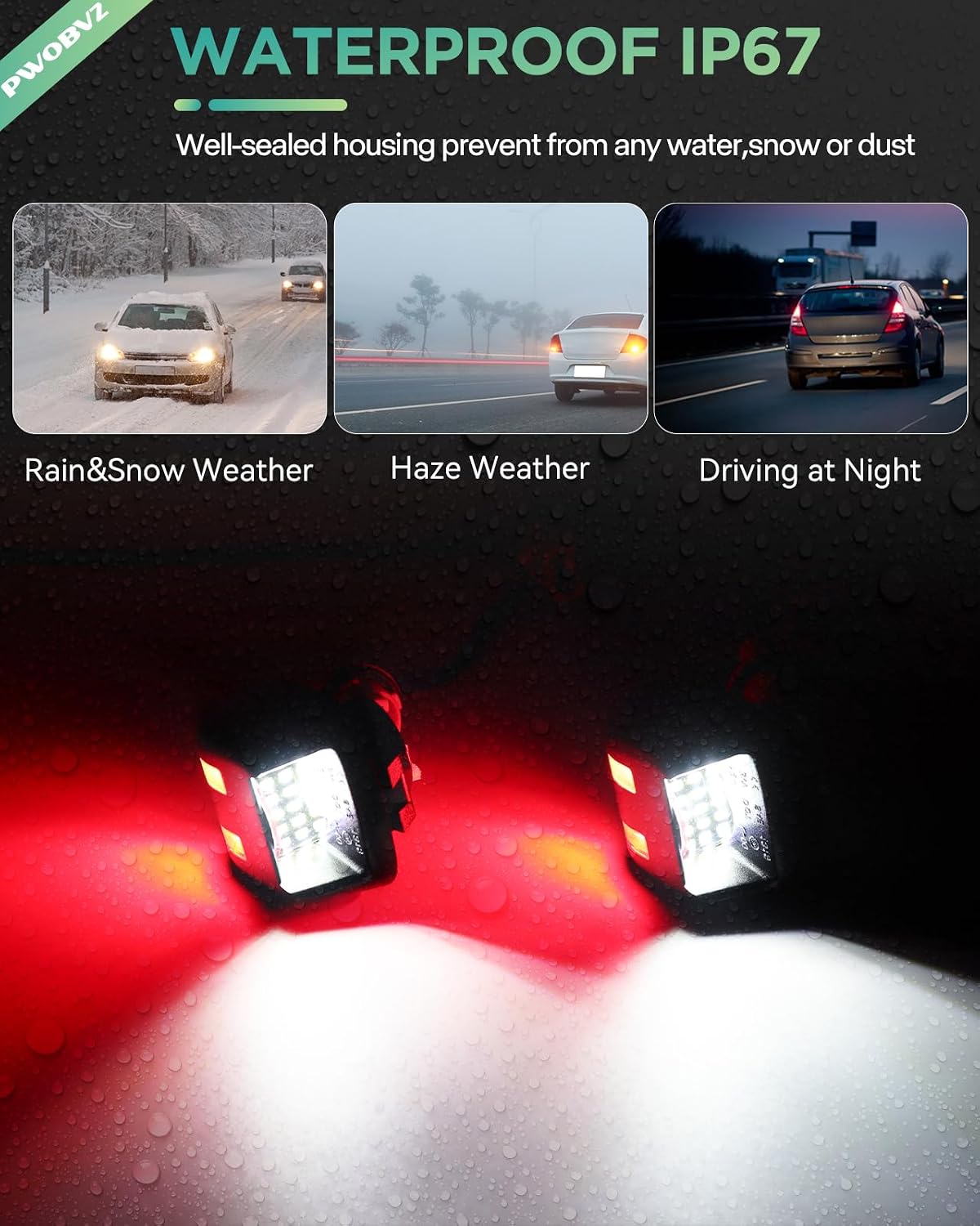 LED License Plate Lights for Frontier 2007-2019,for Titan/Xterra 2007-2015,for Armada 2008-2015,for Equator 2009-2012 Rear LED White-Red U Shape Tag Lamp，pack of 2