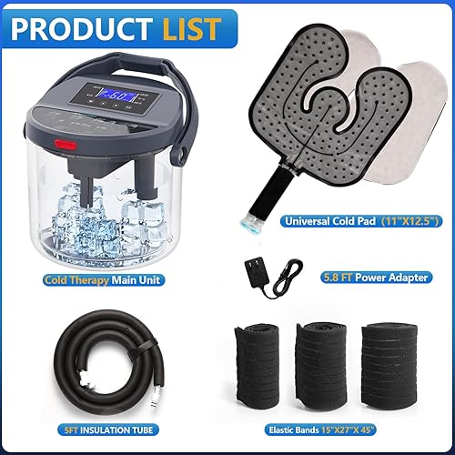 Miniatura 7 de Máquina de terapia de frío con temporizador programable, máquina de hielo para rodilla después de cirugía, equipo de recuperación de reemplazo de