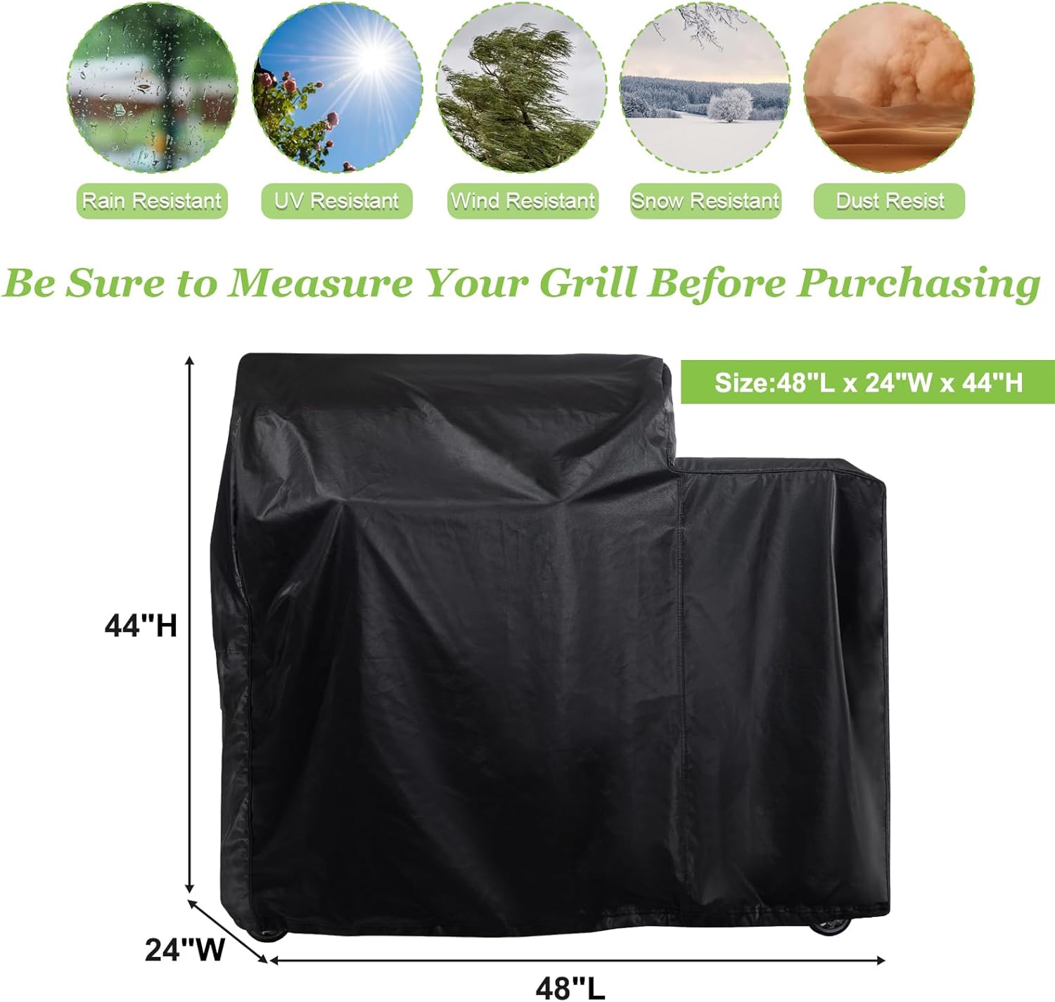 Grill Cover fit for Rectec Deck Boss 800 Wood Pellet Grill Smoker 600D waterprood Heavy Duty Grill Accessories