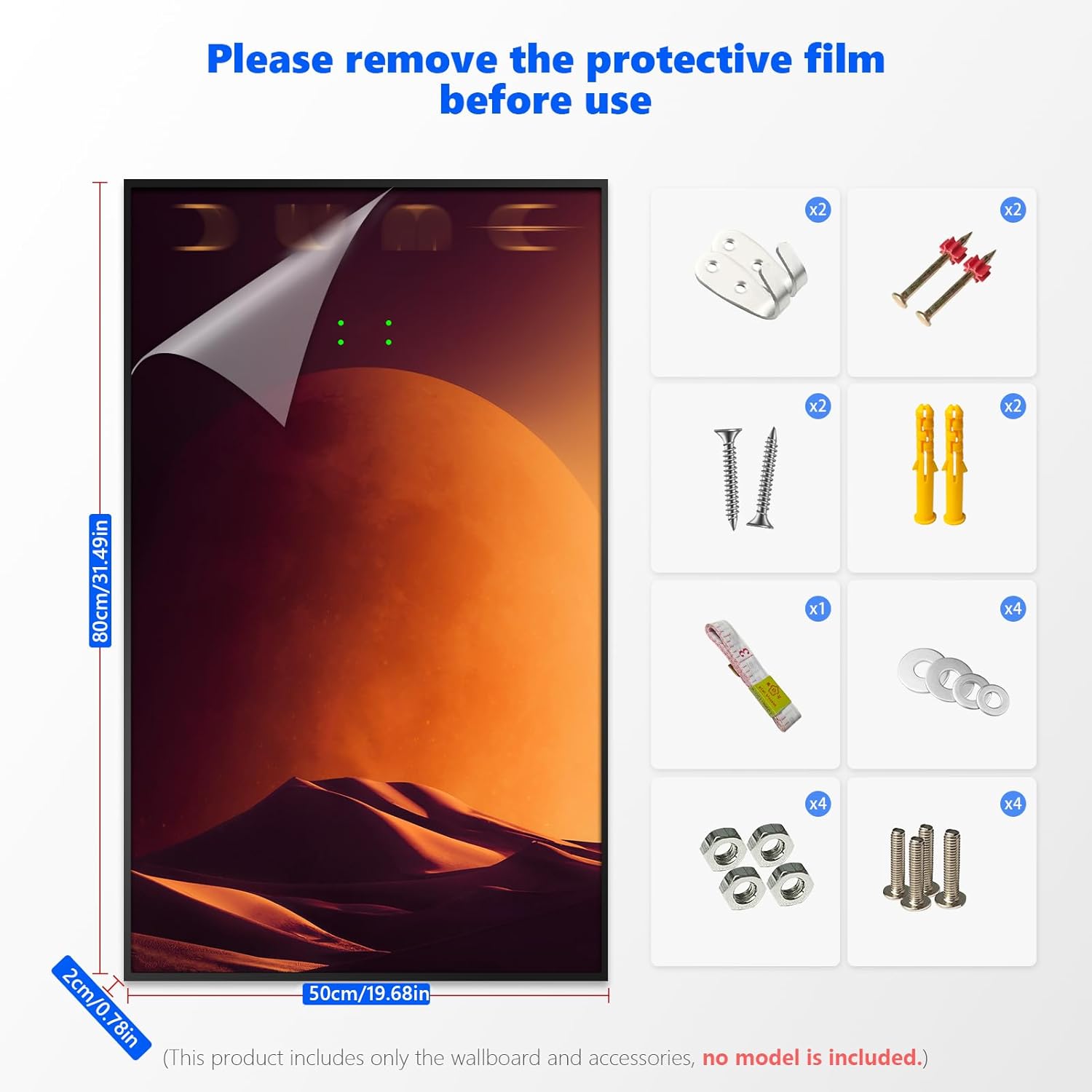 WETCEAOM Display Wallboard Compatible with Lego Icons Dune Atreides Royal Ornithopter 10327 Wall Mount Display Frame, Size:31.5x19.7in, (Model not Included!)