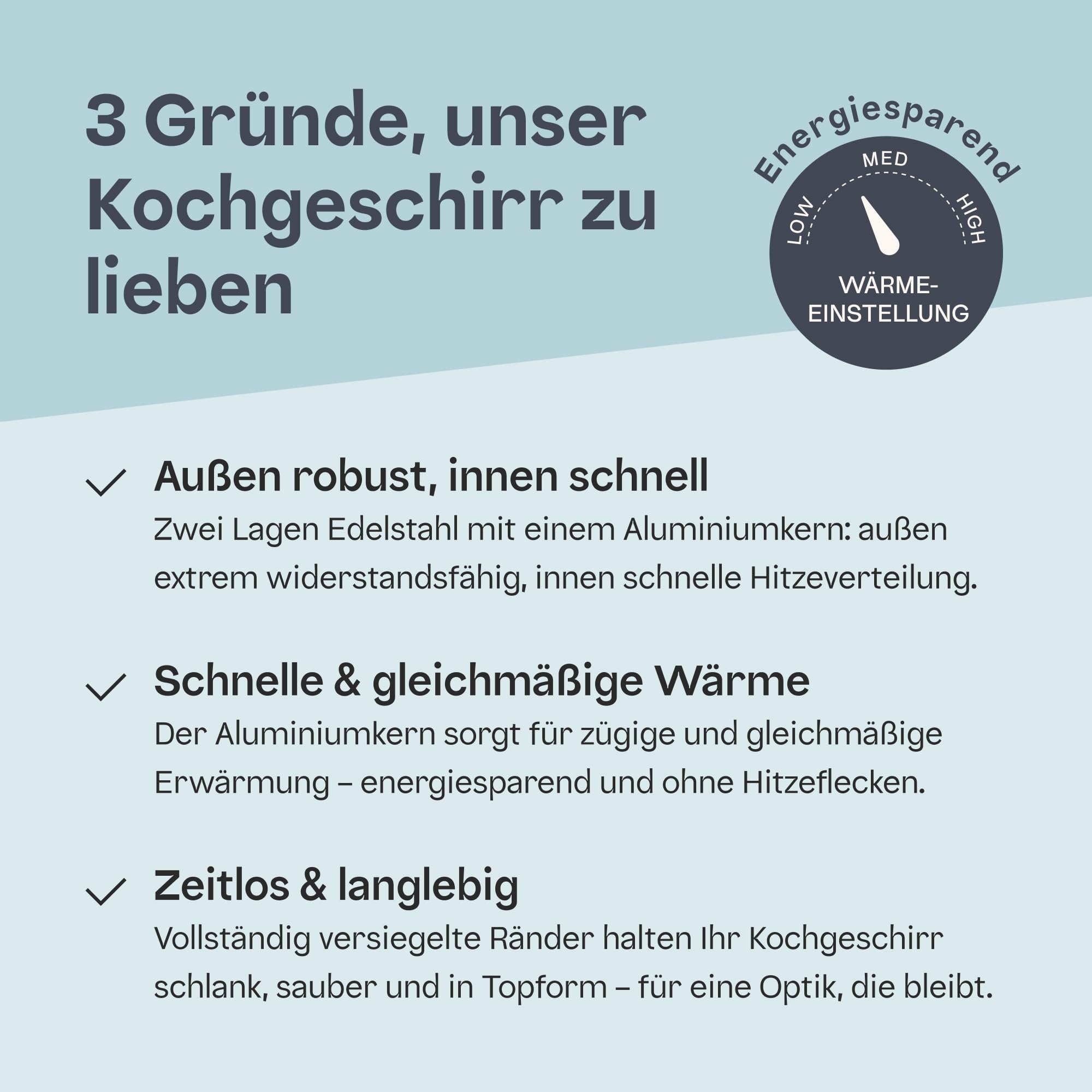 BergHOFF Home Kochtopf klein (18cm)– Edelstahl Topf mit Deckel – Kochtopf für alle Herdarten inkl. Induktion – Schmortopf - spülmaschinengeeignet & Ofenfest