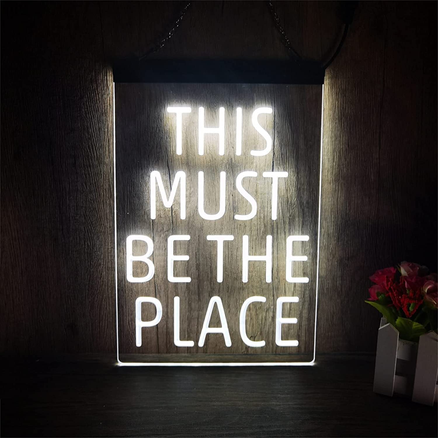 Texto Personalizado Letras Palabras LED Letrero de neón, Atenuación USB Pantalla 3D Luces de neón for decoración de Paredes Luces nocturnas,RGB,30x40cm (Color : Bianco)