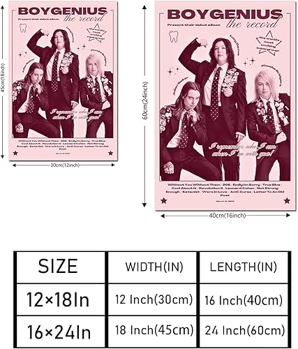 Miniatura 2 de Boygenius - Póster de banda de rock, pósteres musicales, pinturas decorativas, póster vintage, arte de pared para sala de estar, sin marco, 16 x 24