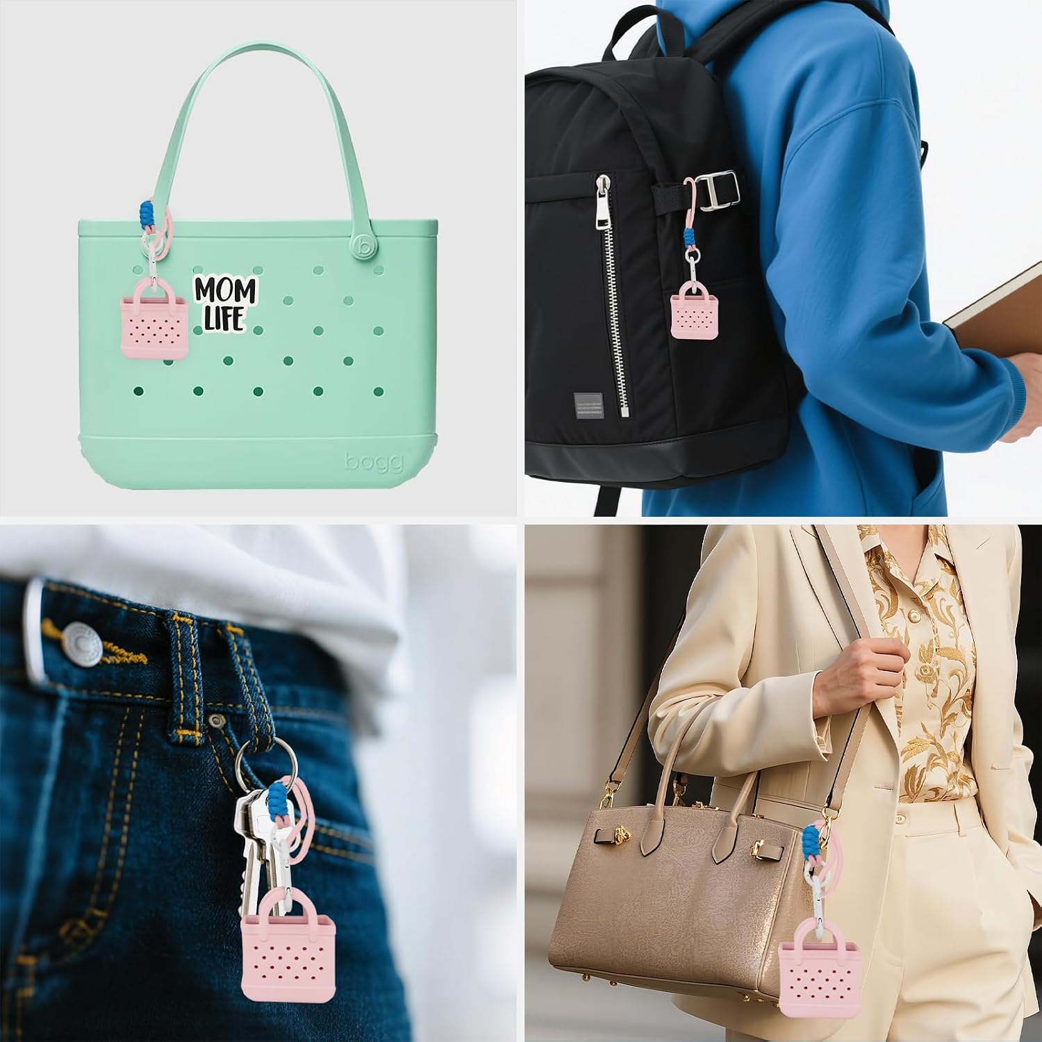 Mini Bogg Charms for Bogg Bag,with Paracord Loop & Mom Life Charm image 3