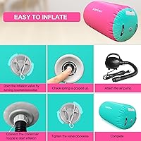 Vista 9 de VOFiTNY - Esterilla inflable de gimnasia con pista de caídas y barril de aire octogonal con bomba para uso doméstico/gimnasio