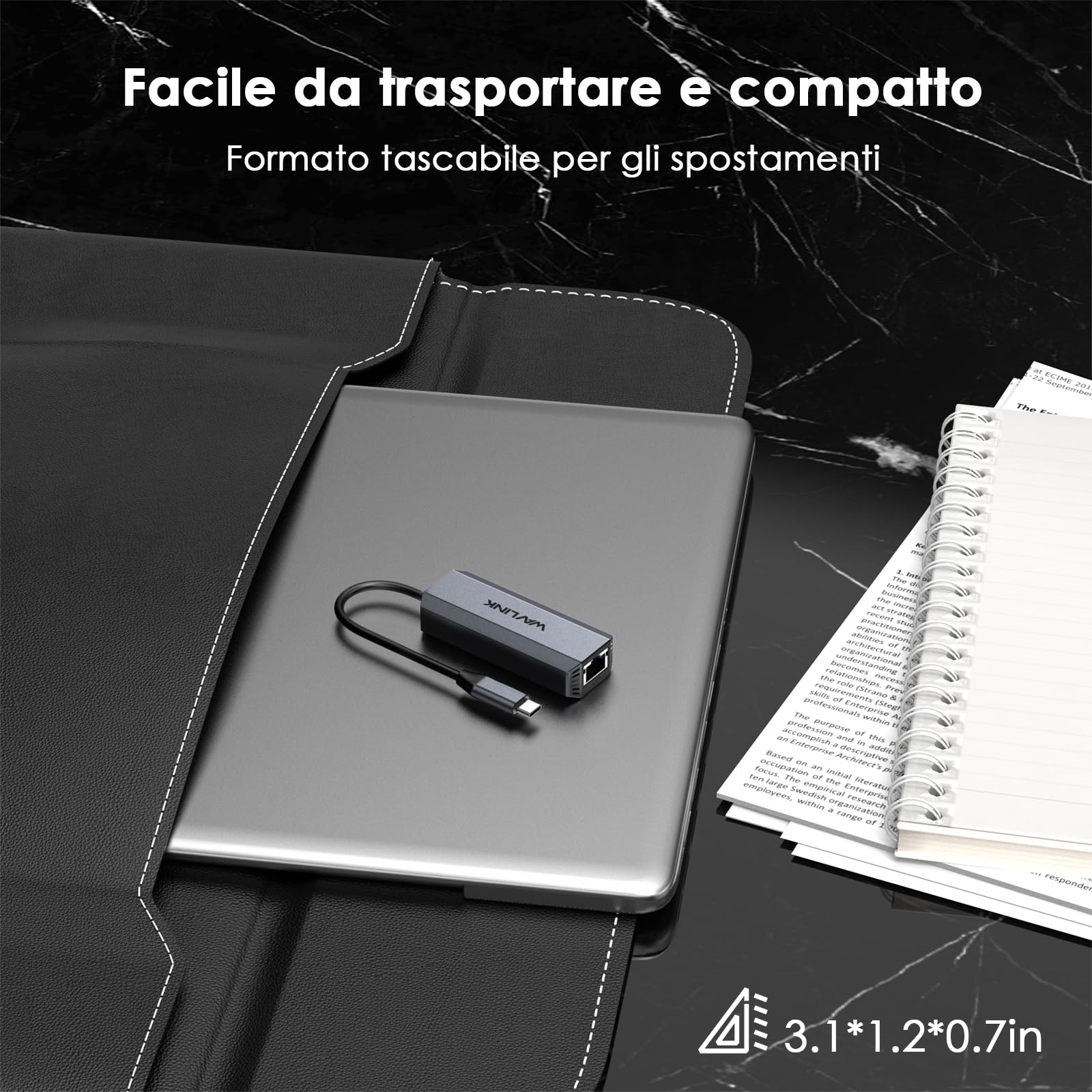 WAVLINK Adattatore da USB C a 5G Ethernet, adattatore WAVLINK 5G Ethernet per laptop, dispositivo Type-C compatibile con la rete per MacBook/XPS, ecc.