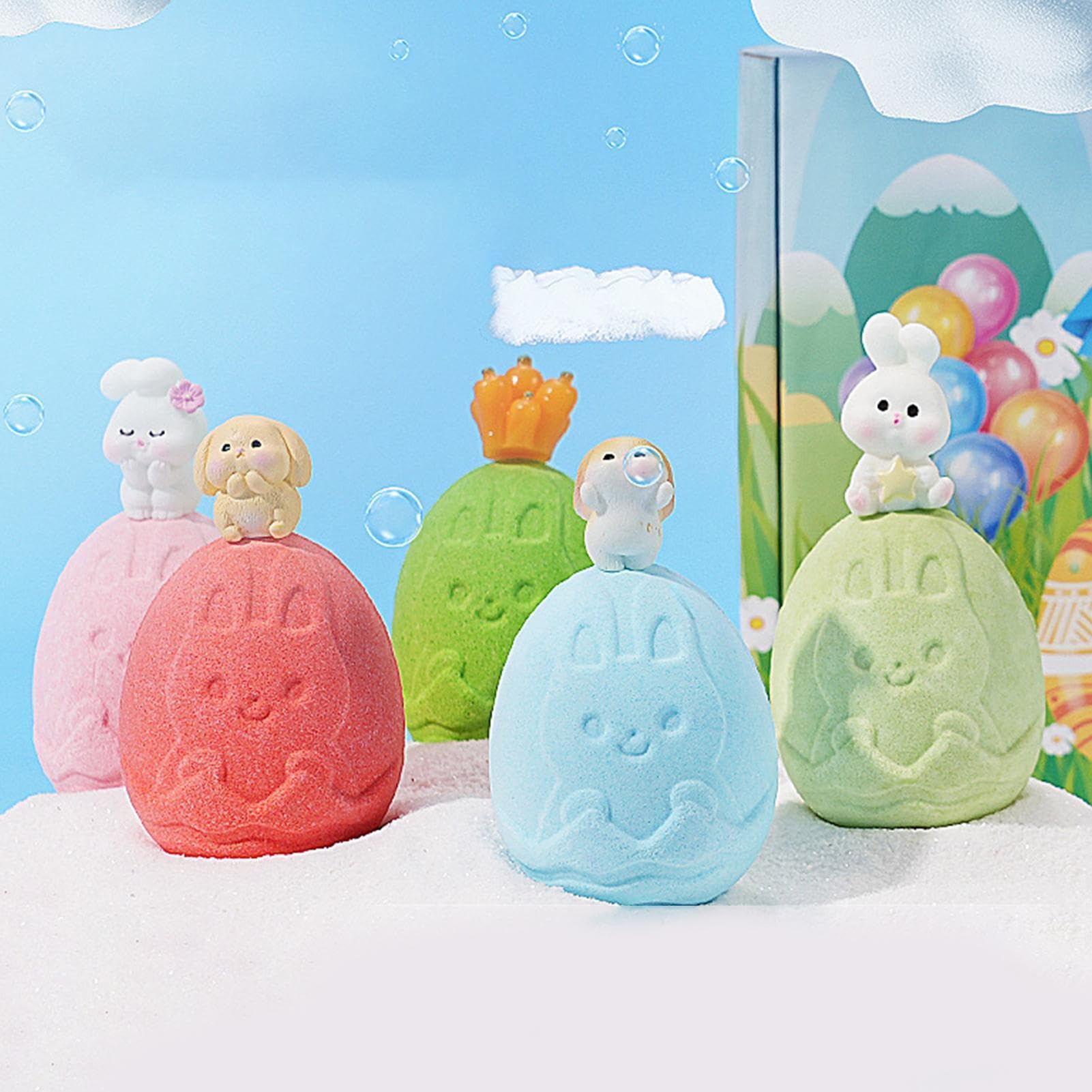 Juguetes en el Interior de las Bombas de Baño | 15 Piezas Set de Baño Temático de Conejitos | Bombas de de Burbujas - Regalo para Cumpleaños, Verano, Viajes, Hotel, Casa
