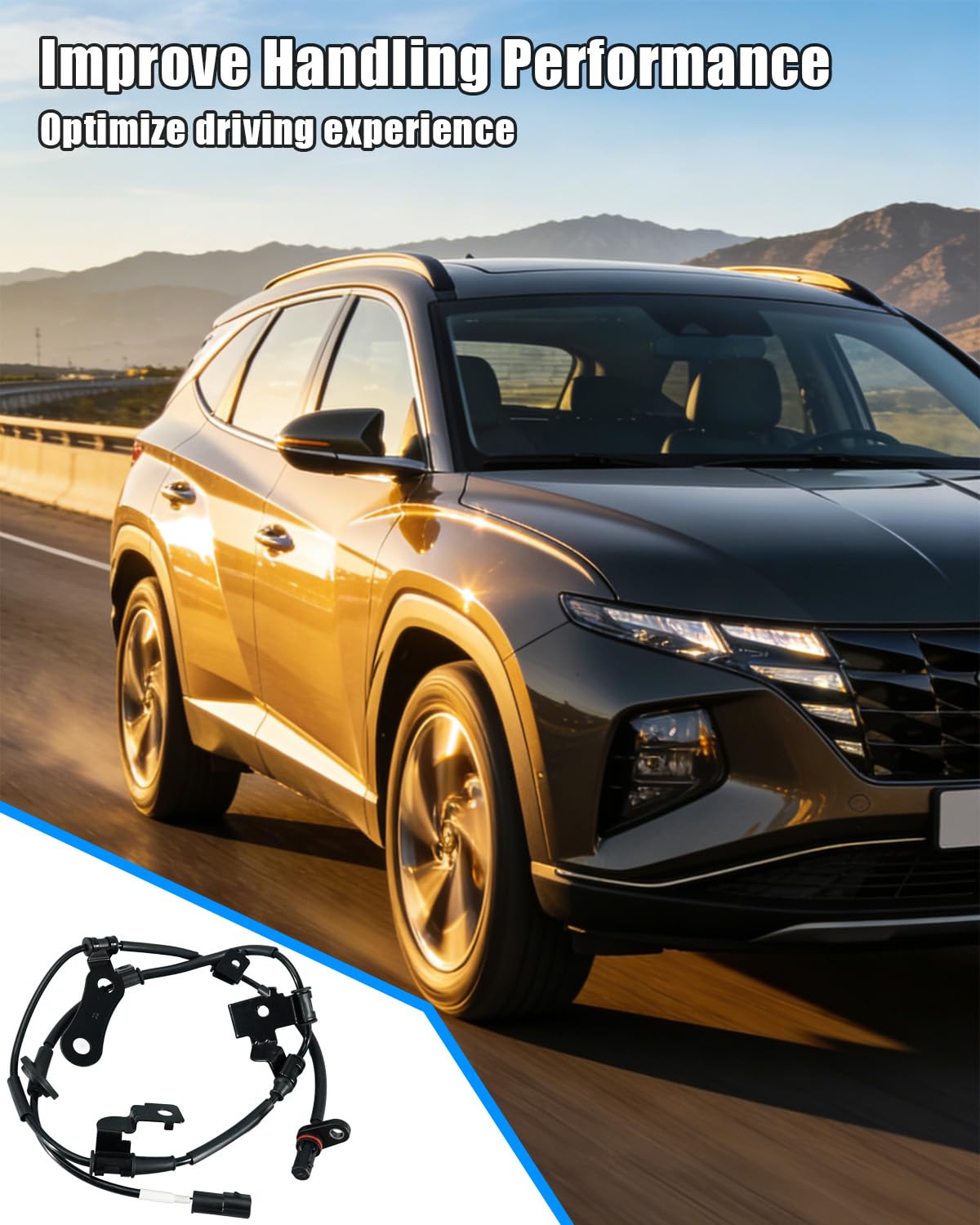 2Pcs Rear ABS Wheel Speed Sensor Fit for Hyundai Tucson 2016 2017 2018 2019 2020 Some Models Replace 95680D3210 95681D3210 2ABS3684 2ABS3689, Left and Right