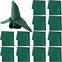 12 Green Fabric Napkins 48 x 48 cm for Hotel, Dinner, Restaurant, Christmas, Weddings, Events and Parties