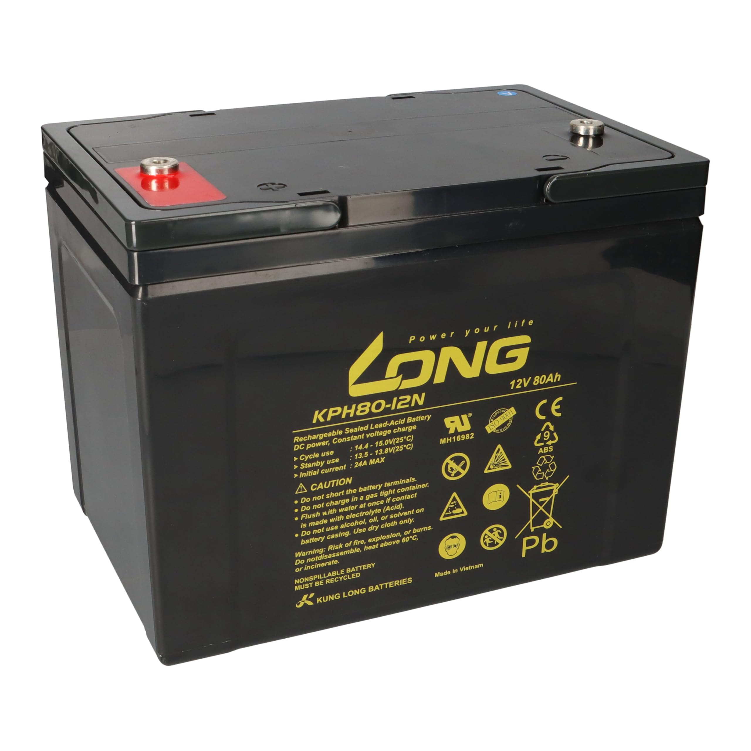 Batería de repuesto para Dietz Bechle Alvaro carvo, Tifan y Maxi 4-2 x Kung Long batería de plomo 12 V 80 Ah Longlife compatible con 60Ah, 75Ah, 77Ah, MP75-12C REC80-12I 12LC-75Ah, KPH75-12N,