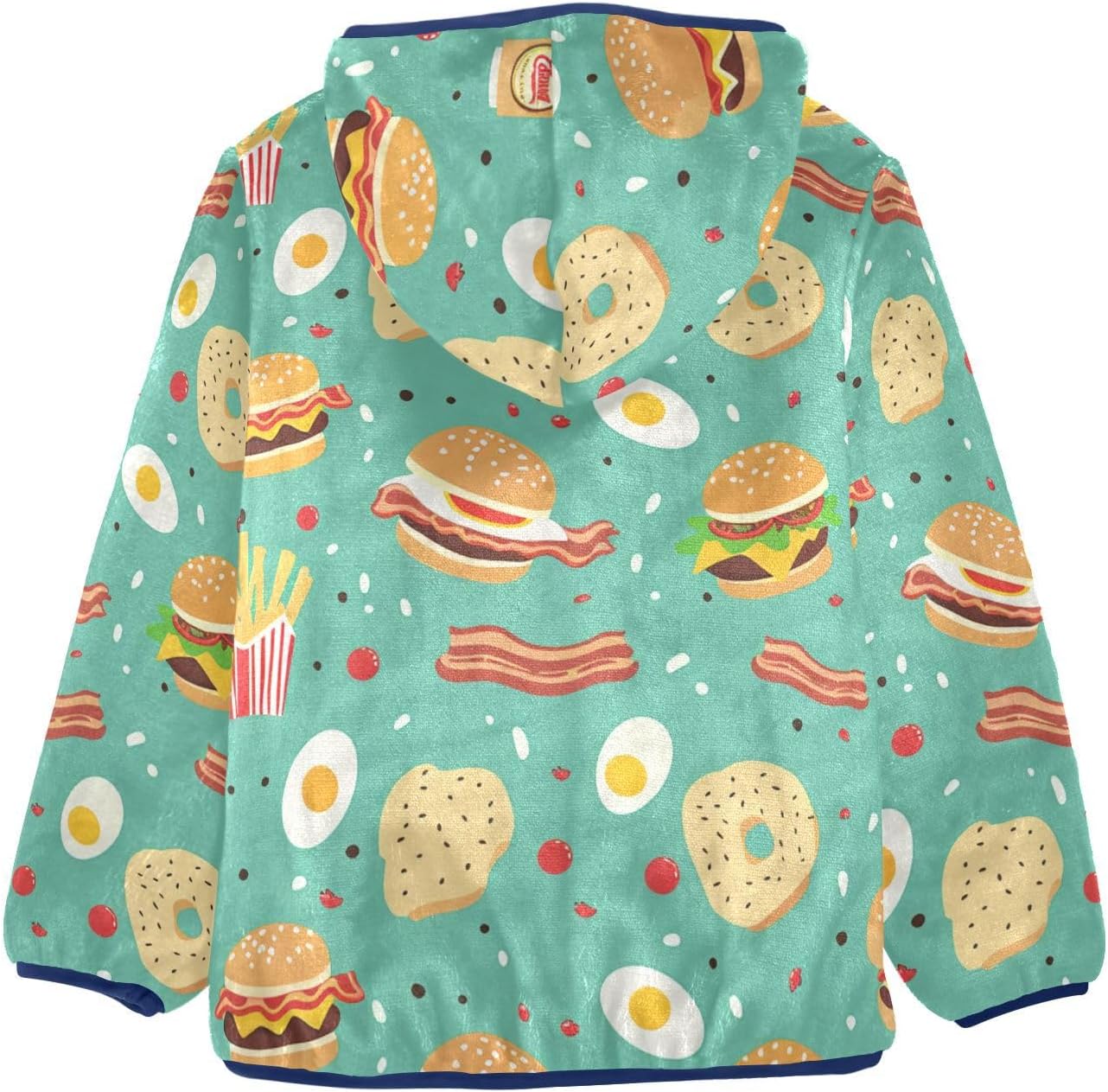 Green Fast Food Kid Fleece Jacket Lightweight Zip Up Navy Blue Baby Boy Girl Clothes 3T